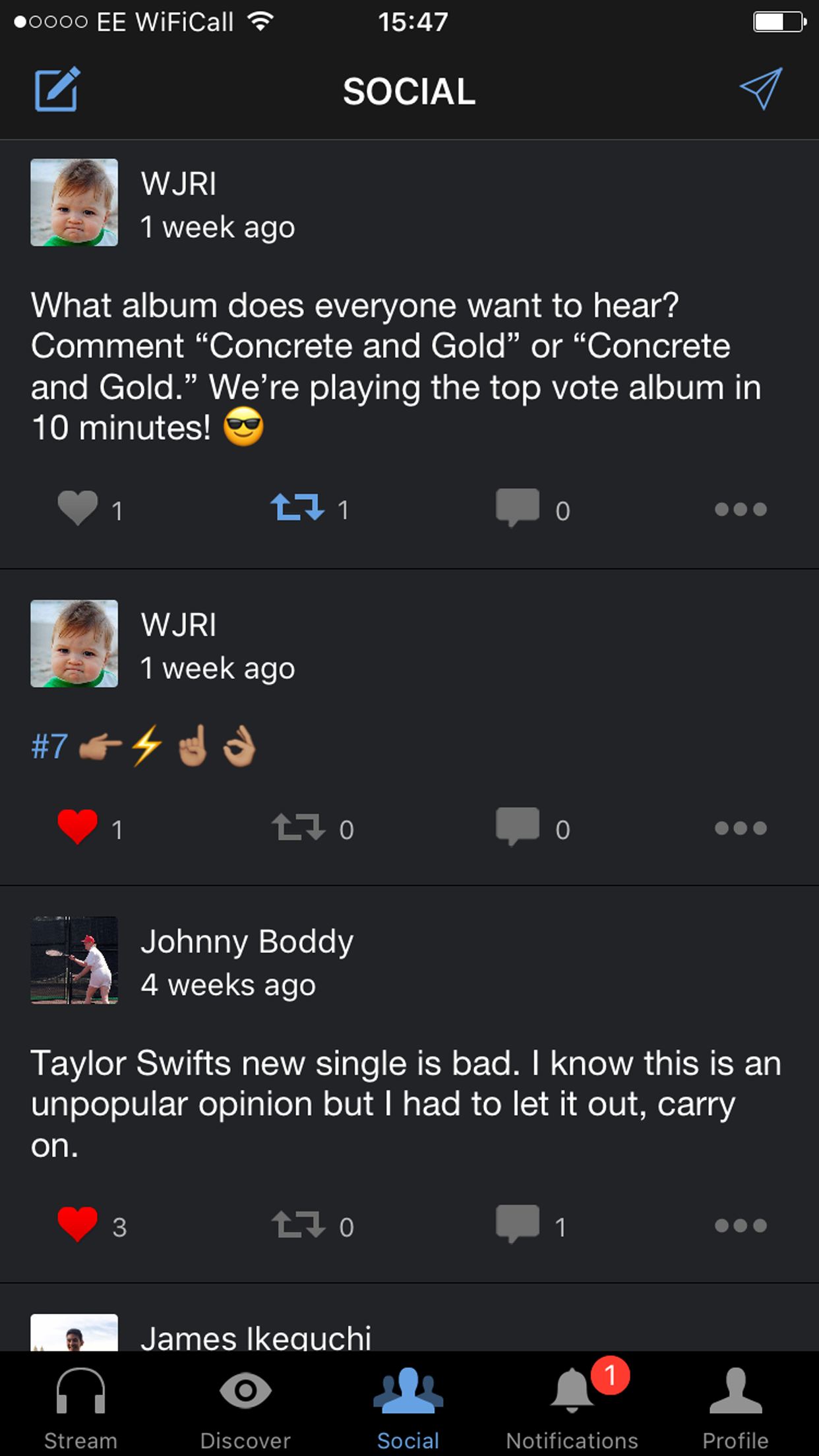 AudioDorm Social Media Screen