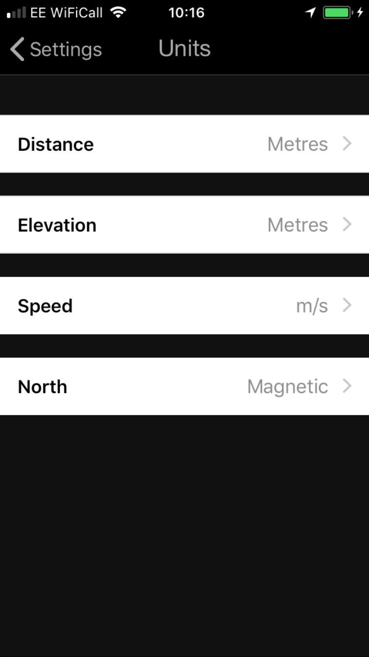 Back Track Settings View